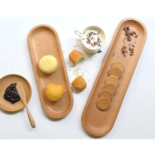 30x12/40x12/50x12cm Japanese long sushi dish rectangle dolid beech wood fish plate snack tray bread plate