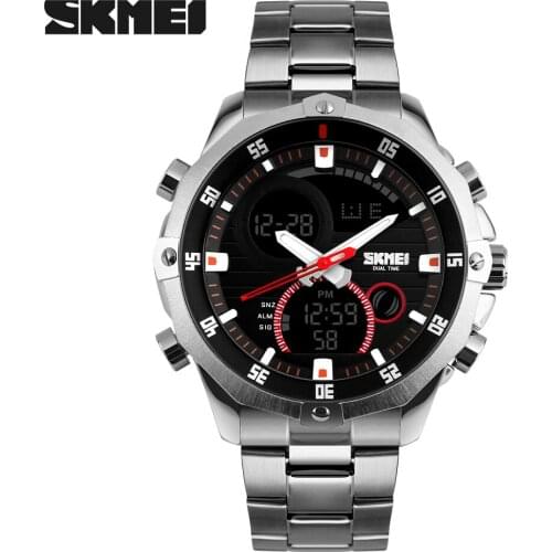 Luxury Brand Skmei Mens Watches Multifunction Army Military Digital Analog Quartz Date LED Stainless Steel Sport Wrist watch