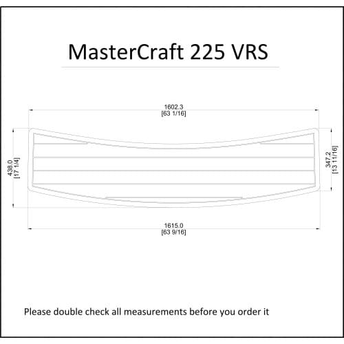MasterCraft 225 VRS Swim Platform Pad 1/4" 6mm EVA Teak Decking
