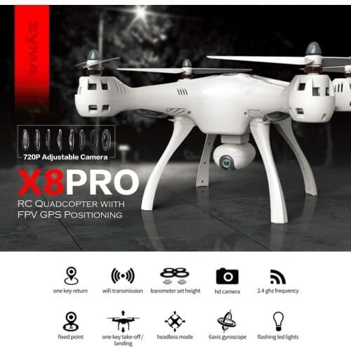 SYMA X8PRO GPS DRON WIFI FPV With 720P HD Camera Adjustable Camera drone 6Axis Altitude Hold x8 pro RC Quadcopter RTF