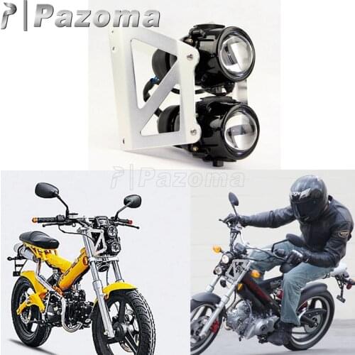 12V Motorcycle Projector Headlight H3 Bulbs 55W Twin Head Lihgt Hi/Lo Beam Headlamp For MadAss 50 125 500 KIKASS 125 Street Bike