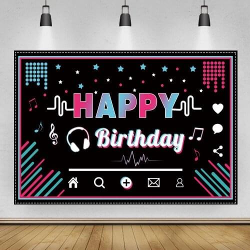 Musical Symbol Background For Photo Studio Beating Audio Frequency Birthday Party Photography Backdrop Photo Booth