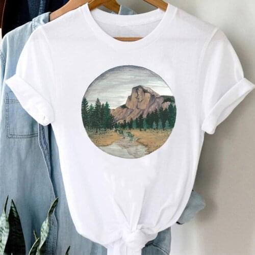 T-shirts Women Mountain Travel Camper Fashion Clothing Spring Summer Clothes Graphic Tshirt Top Lady Print Female Tee T-Shirt