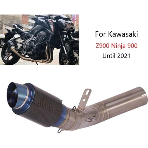 Titanium Alloy Muffler for Kawasaki Z900 Ninja 900 2017-2021 Motorcycle Exhaust Pipe with Catalyst Slip On Middle Link Pipe