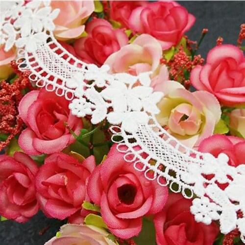 GXINUG 1 Yard Flowers Embroidered Mesh Lace Garment Lace Trims Fabric For Dress Making Decoration DIY Sewing Ribbon Accessories