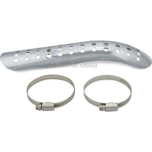 10.6" Chrome Curve Muffler Exhaust Heat Shield Fit For Harley Chopper Cruiser Custom