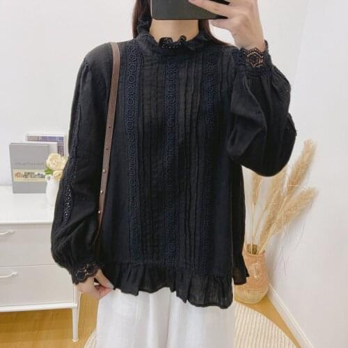 Кружевные блузки Johnature China At AliExpress