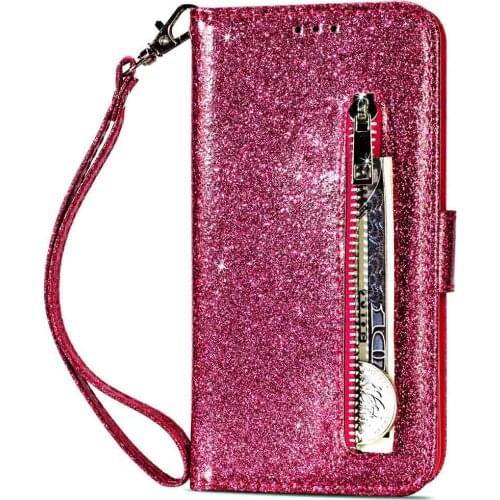 For Huawei P40 P30 P20 Pro Lite Y6 Y7 P Smsrt 2019 Mate 10 20 Lite Pro mobile phone case glitter powder flip wallet leather case