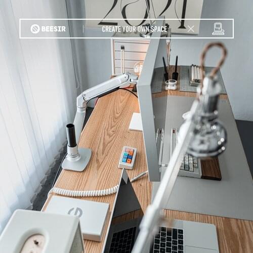 Computer display bracket arm, Aluminum alloy non hole telescopic, Display desktop lifting machine