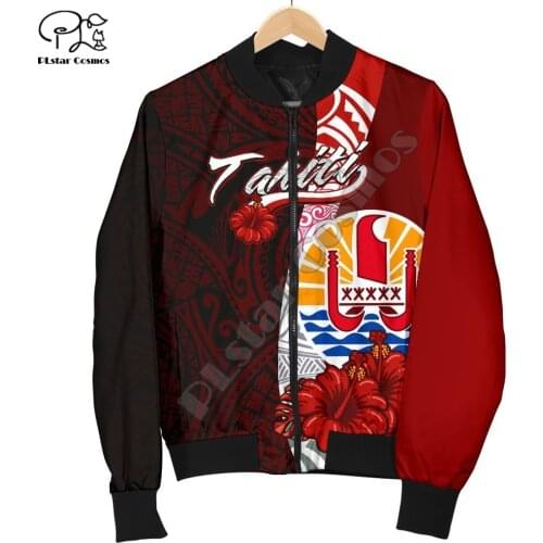 French Polynesia Art Tahiti Country Flag Tribal Culture Retro 3DPrint Men/Women Funny Bomber Jacket Motorcycle Jacket Pullover 4