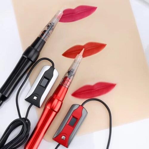1pc Microblading Machine Pen with Needles Professional Digital Tattoo Gun Machine for Semi Permanent Makeup Tattoo Eyebrow Lip