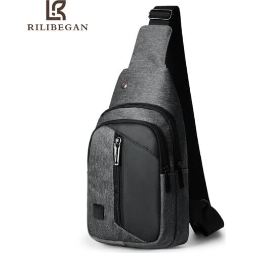 High Quality Nylon Men Chest Bag Casual Headphone Jack Crossbody Bags for Men Handbag Waterproof Trip Messenger Bag for Male