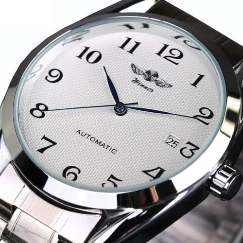 Top Luxry Brand Winner Men Automatic Mechanical Wrist Watches Stainless Steel Business man Watch Male Valentines Day Gift