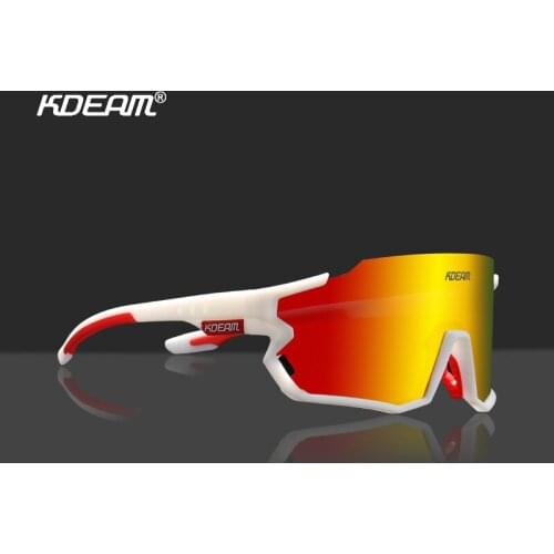 Fashion Sports Sunglasses for Men Polarized Mirror Oversized UV400 Goggles Kdeam One Piece Quality Glasses With Free Box