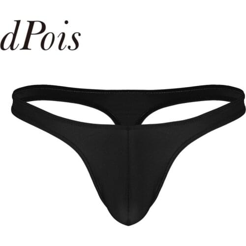 Mens Low Rise Bulge Pouch Breathable Bikini Briefs G-string T-back Thong Homme Underwear Panties Underpants