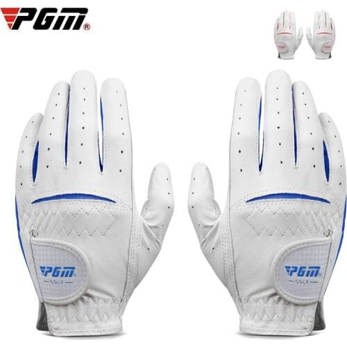 PGM 1 Pair Children Golf Gloves Boys and Girls Soft Leather Training Gloves Right And Left Hand Non-slip Breathable Mitten D0797