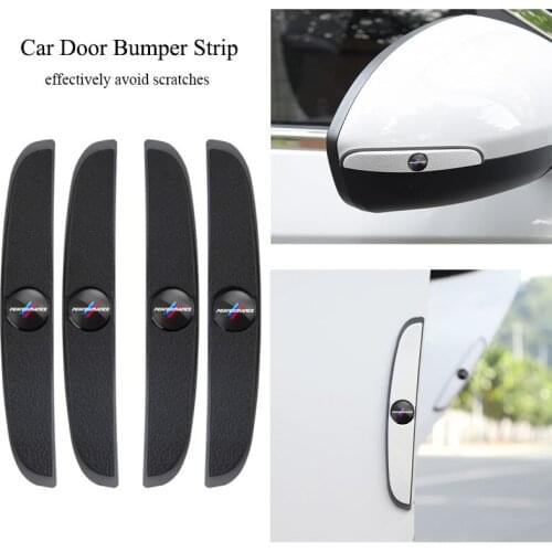 4Pcs Car Door Edge Anti-Collision Strips Auto Emblem Anti-Scratch Protector Stickers For BMW E46 E90 E60 E70 E91 E30 G30 E39 F30