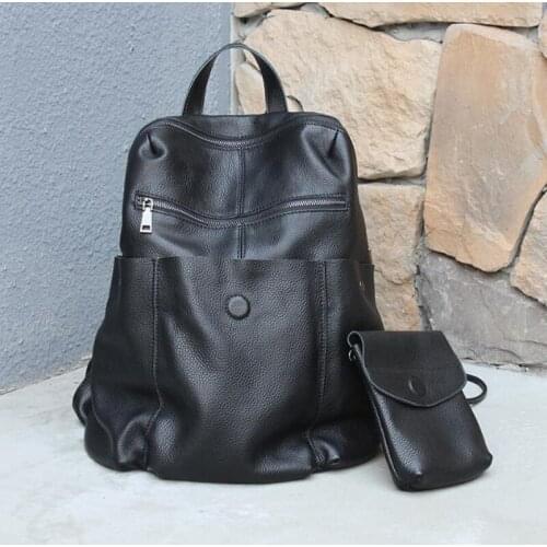 Genuine Leather Backpack Men or Woman High Quality Soft Leather Travel Backpacks Vintage Big Casual School Shoulder Bag Rucksack