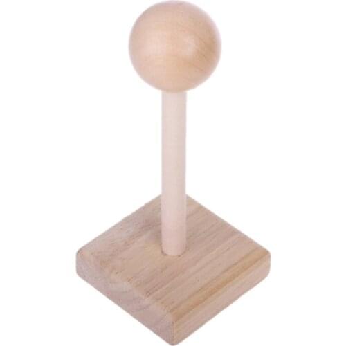 Warm Color Rainbow Stacking Ring Tower Stapelring Blocks Wood Toddler Baby Toys BX0D