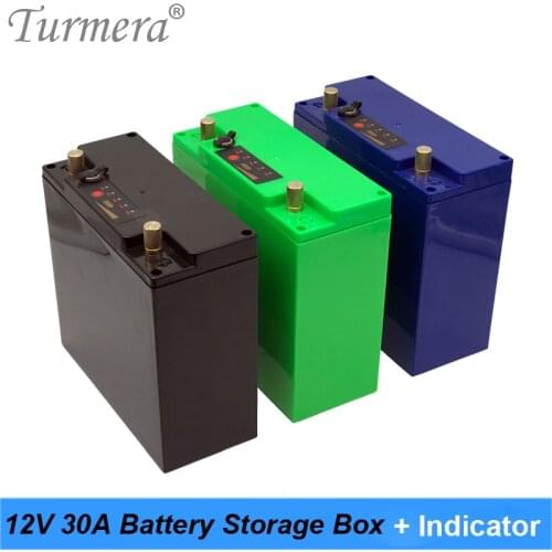Turmera 12V 30Ah Battery Storage Box Case with Indicator DC Port Build 48Pieces 18650 Battery for Uninterrupted Power Supply 12V