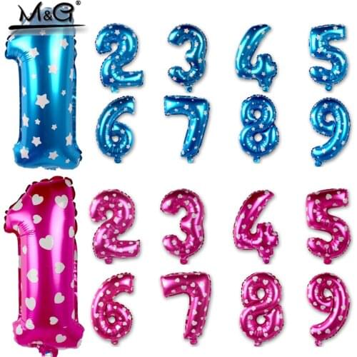 1PCS 16 inch Gold Digital balloons Aluminum Foil Balloon Wedding decorate letters balloon children birthday party