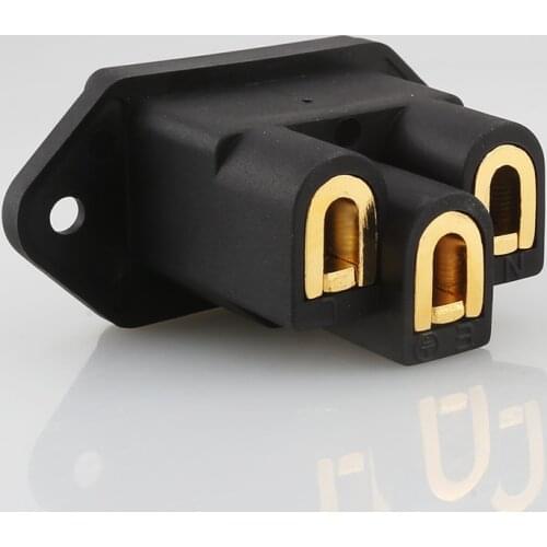 High Quality Viborg VI06BG Pure Copper Gold plated Power Socket Pure Red Copper Audio Grade IEC Inlet Socket 1 order