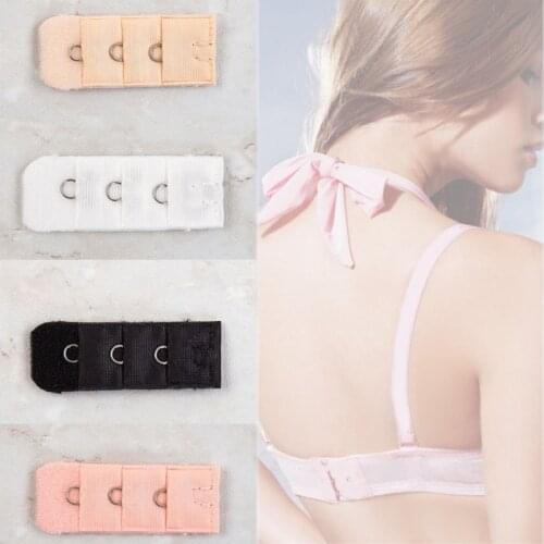 High Quality Ladies 1 Rows 3 Hooks Bra Extender Nylon Clasp Extension Elastic On Strap Soft Bra Band 1PC