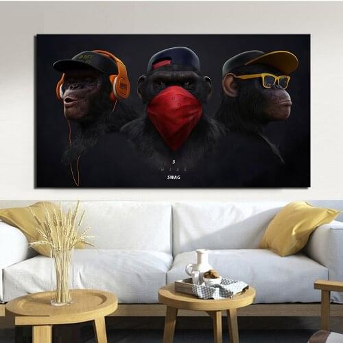 Funny Animal Painting Canvas Painting Wall Art Posters Pictures Prints for Living Room Decor Mural Art Home Decoration Paintings