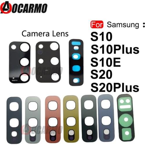 For Samsung Galaxy S10 S20 Plus S10E S10+ S20+ Rear Back Camera Lens Glass With Adhesive Replacement Parts