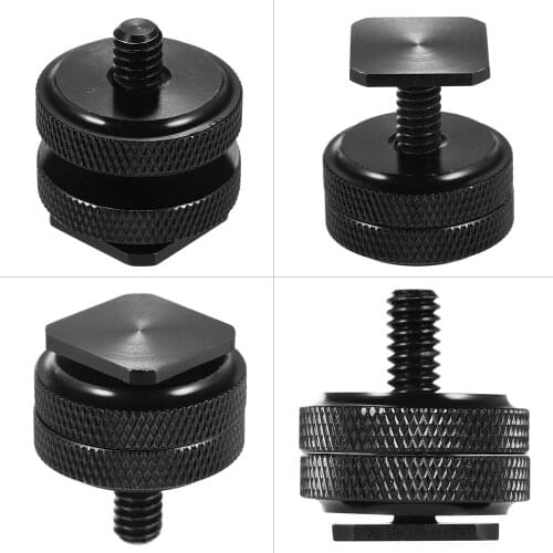 1/4" Tripod Mount Screw with Double Layer to Flash Hot Shoe Adapter Holder Mount Photo Studio Accessories