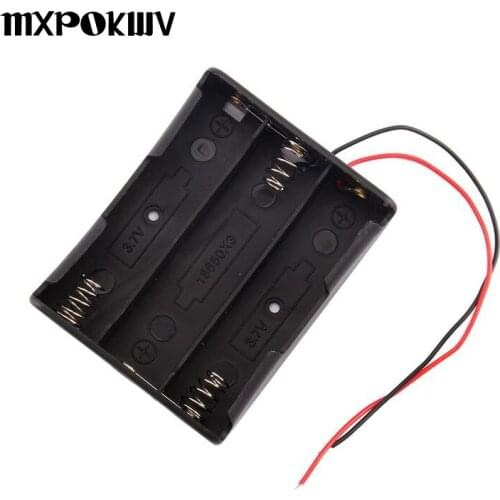 1Pc Black 3X 18650 Battery Holder 3.7V Battery Holder Box Case Cover With 14cm Wire Lead Storage Box 18650 Battery Holder