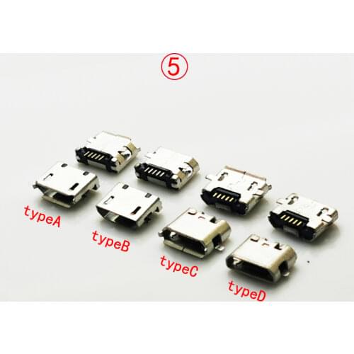 10pcs/lot 5Pin Micro USB 5pin long pin SMD Female connector for mobile phone Mini USB jack PCB welding socket