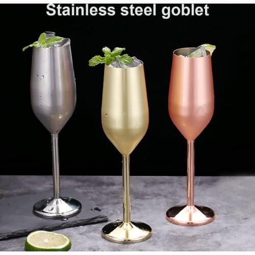 18oz Stainless Steel Wine Glass 220ml Champagne Cup Metal Cocktai Goblet for Bar Restaurant