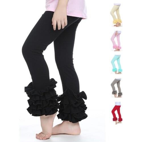 2018 Polka Dot Ruffle Pants Leggings Boutique Clothing Toddler Girl Clothes Stripe Ruffle Icing Pants Floral Chick Flower Pants