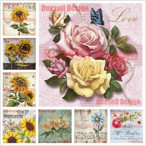 2020new 5d diamond painting full square flower 5d diamond embroidery full flower 5d diamond mosaic sale livingtoom wall sticker