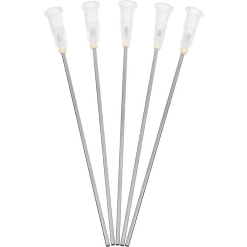 5pcs White Blunt Dispensing Needles 100mm Plastic + Metal Material For Ink Refilling Mixing Liquid Syringe Needle Tips