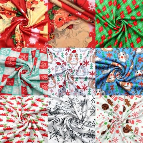 50*145cm Christmas 4 Ways Stretch Knit Fabric for Tissue Sewing Quilting Fabrics Needlework Material DIY Cloth Bags,1Yc17294