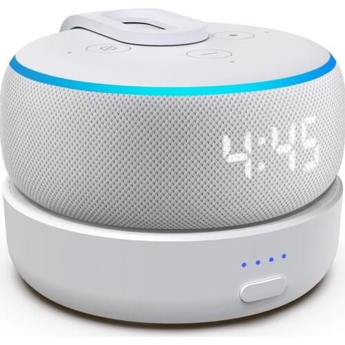 5200mAh Rechargable Battery Base for Amazon Echo Dot 3rd Gen Portable Battery Charger for Dot 3rd Alexa Speaker Docking Station