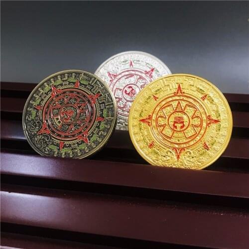 Mexican Maya Aztec Calendar Prophecy Culture Replica Commemorative Coin Collectibles Gifts
