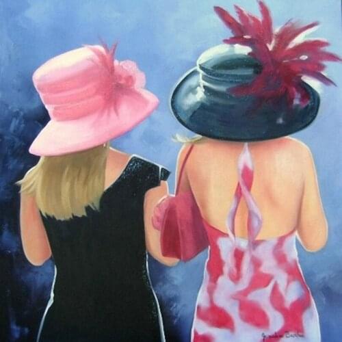 Craft Needlework 5D Diy Diamond Painting Full Hat young girl back view Diamond Embroidery round Drill Mosaic Picture craft AS224