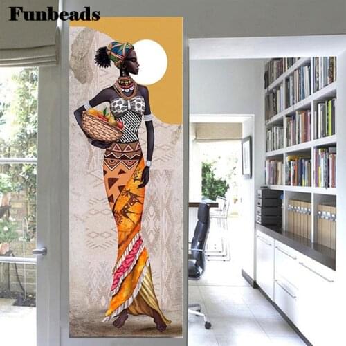 Diamond embroidery African woman diamond embroidery full square diamond Mosaic cross stitch home decoration FF1014