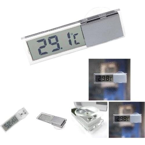 Car Thermometer Osculum Type Celsius Fahrenheit LCD Digital Temperatures Meter Suction Cup For Indoor Outdoor TS2