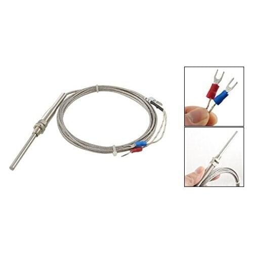 Free shipping 10pc M8 probe 5*100mm Thread PT100 Measurement Sensor Shielding Cable 2M pt100 RTD sensor Insulation Lead Wire