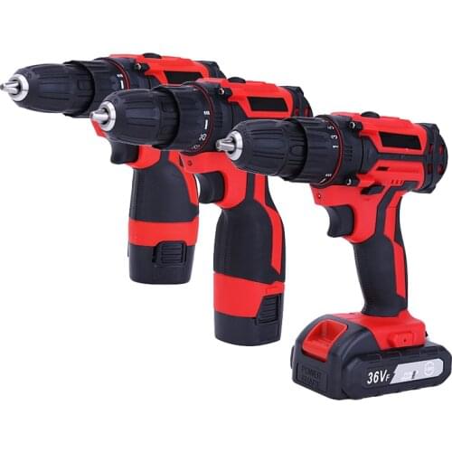 12V 18V 36V Cordless Drill Electric Screwdriver Mini Wireless Electric Drill Power Driver DC Lithium-Ion Battery Electric Drills