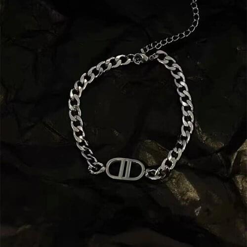 CD Letter Bracelet Female Personality Jewelry Necklace Couple Men and Women Trend Punk Party Jewelry Gift