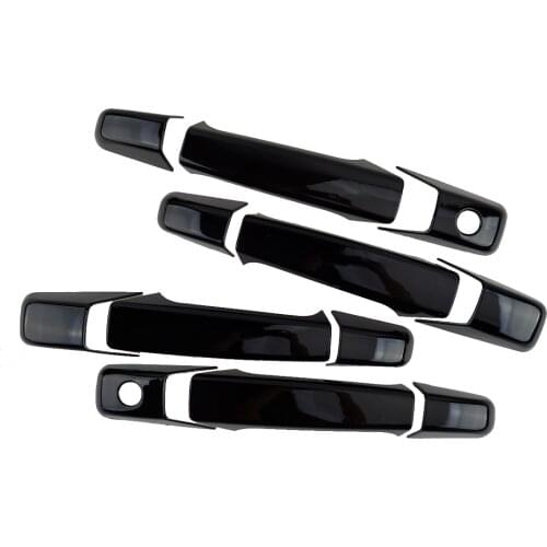 1 Set Door Handle Cover Trim Gloss Black Fit for GMC Sierra 1500 Yukon Chevrolet Silverado Suburban Tahoe Avalanche 2007-2013