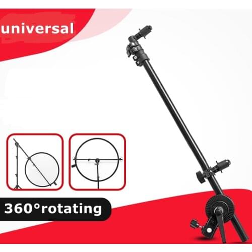 Studio Photo Holder Bracket Swivel Head Collapsible Reflector Disc Arm Support Light Stand Aluminium 66 - 170cm