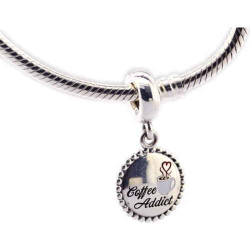 DIY Beads for Jewelry Making Sterling-Silver-Jewelry Coffee Addict Dangle Charm Bead Charms Silver 925 Berloque Perles Women