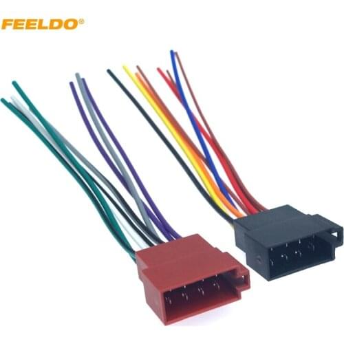 FEELDO Car Radio Audio 8PIN Wiring Harness For Volkswagen/Audi/Mercedes Plug Into OEM Factory CD Radio Installation Wire Adapter