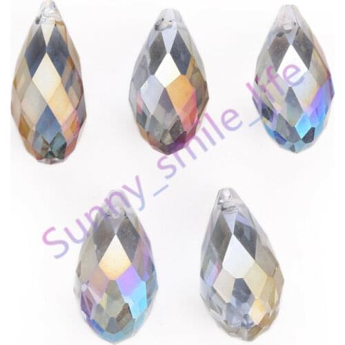 Findings DIY Teardrop Bracelet 10Pcs 40Color Pendant Crystal 10x20mm Glass Beads